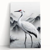 Elegant stretched canvas wall art featuring a heron and egret design, showcasing delicate brush strokes and soft pastel colors, perfect for enhancing any decor.