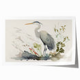 Elegant wall art print showcasing a heron and egret design, featuring soft pastel colors and intricate detailing, perfect for enhancing home decor.