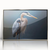 Framed wall art collection featuring elegant heron and egret designs in a silver-accented acrylic frame, perfect for enhancing modern home decor with nature-inspired elegance.
