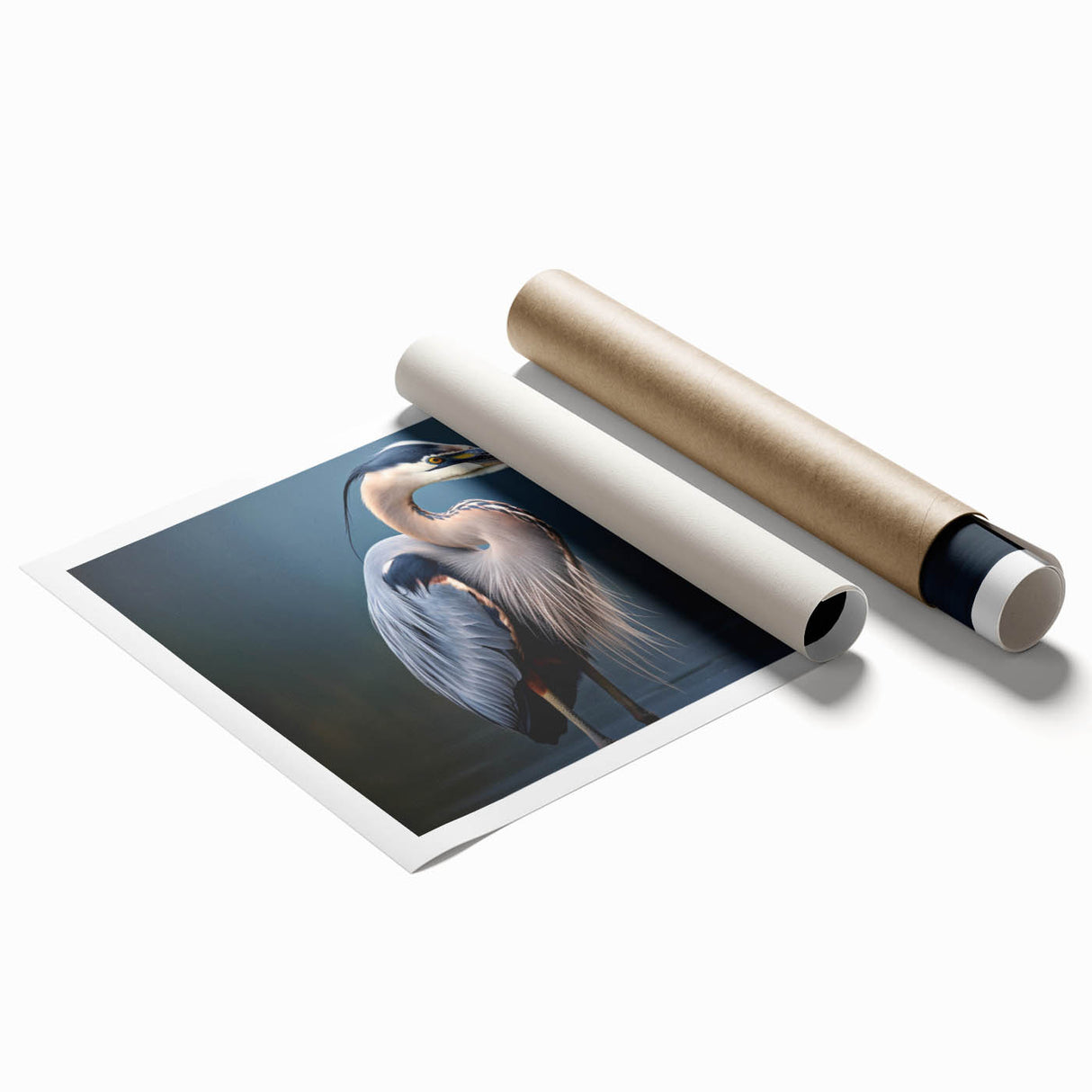Elegant wall art print showcasing a heron and egret design, featuring detailed illustrations in soft pastel colors, ideal for nature-themed decor.