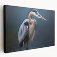 Elegant heron and egret wall art collection on stretched canvas, showcasing a serene nature scene with soft colors, perfect for home decor enhancement.