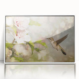 Framed wall art collection featuring a vibrant hummingbird design on acrylic, showcasing rich colors and intricate details, perfect for enhancing any living space.