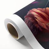 Vibrant rolled canvas featuring a captivating hummingbird design, showcasing intricate details and rich colors, ideal for adding a touch of nature-inspired decor to any space.