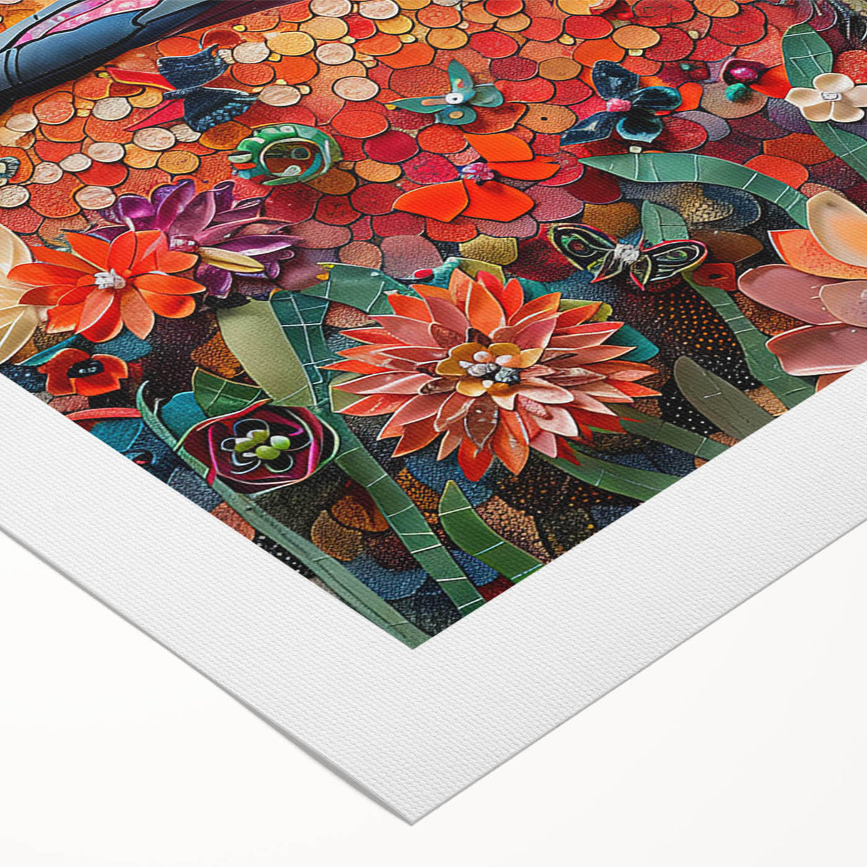 Vibrant rolled canvas wall art depicting an ostrich design with intricate patterns, showcasing earthy tones and textures, ideal for enhancing home decor.
