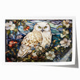Colorful owl-themed wall art print from the Birds Owl Design collection, showcasing intricate details and vibrant hues, rolled up for easy display and shipping.