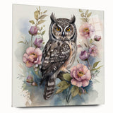 Detailed acrylic wall art showcasing a vibrant owl design, presented in a side view without pins, ideal for modern home decor, emphasizing nature and wildlife themes.