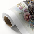 Rolled canvas showcasing a vibrant owl design, featuring intricate details and rich colors, ideal for enhancing home decor and artistic spaces.