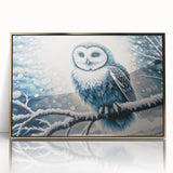 Framed wall art featuring an elegant owl design in gold acrylic, showcasing intricate details and a modern aesthetic, perfect for home décor.