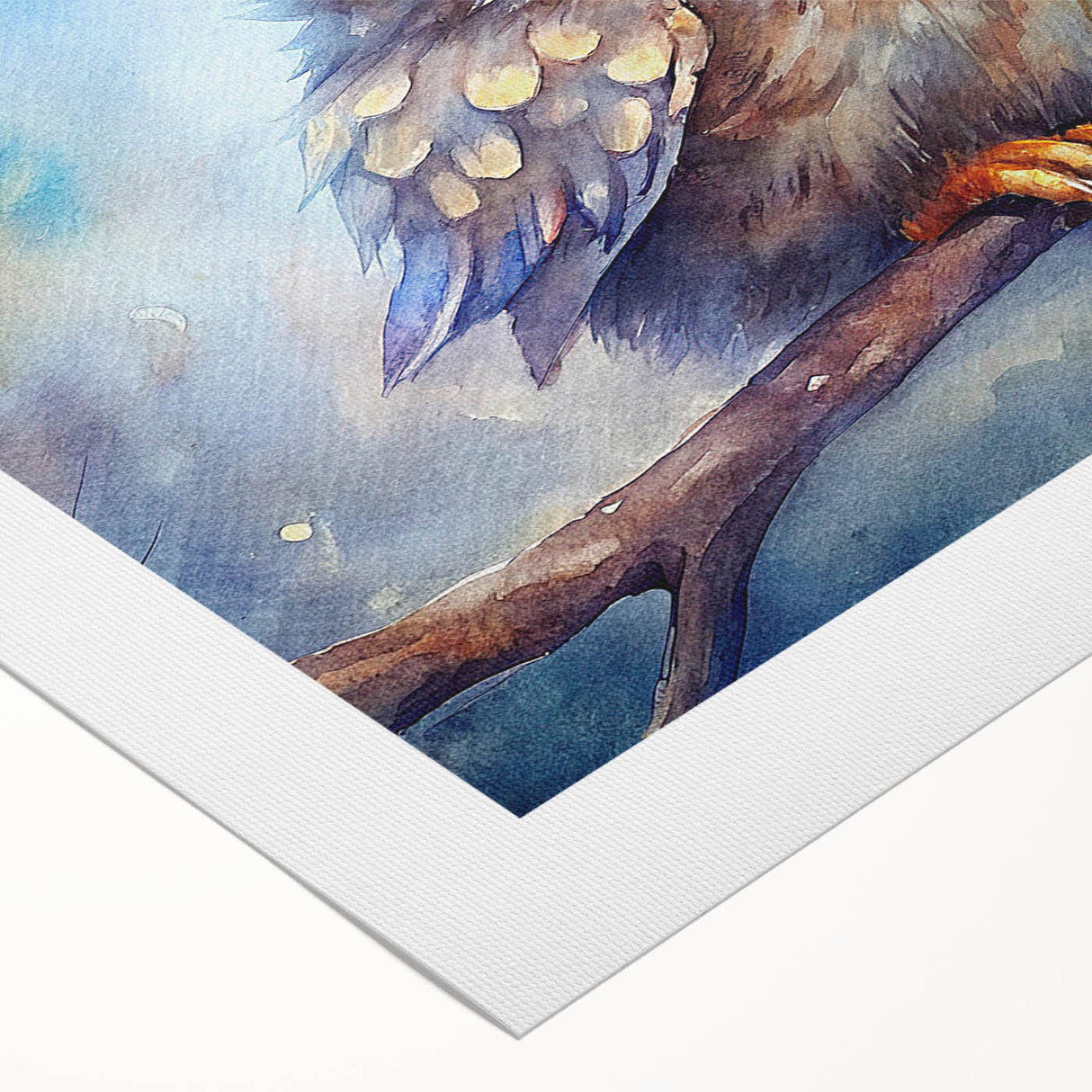 Owl-themed rolled canvas wall art showcasing intricate bird illustrations in earthy tones, ideal for nature lovers and home decor enthusiasts. Perfect for adding a whimsical touch to any space.