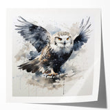 Owl wall art collection featuring intricate, glossy prints showcasing vibrant colors and detailed designs, perfect for home decor or art enthusiasts.