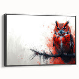 Framed canvas wall art collection featuring a stylized owl design in black, showcasing intricate details and a modern aesthetic, ideal for contemporary decor.