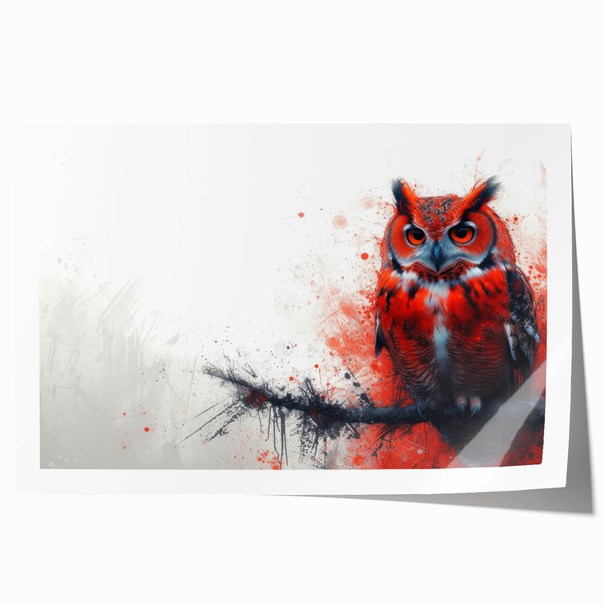 Owl-themed wall art print showcasing intricate designs in earthy tones, rolled and ready for framing, perfect for nature-inspired home decor.