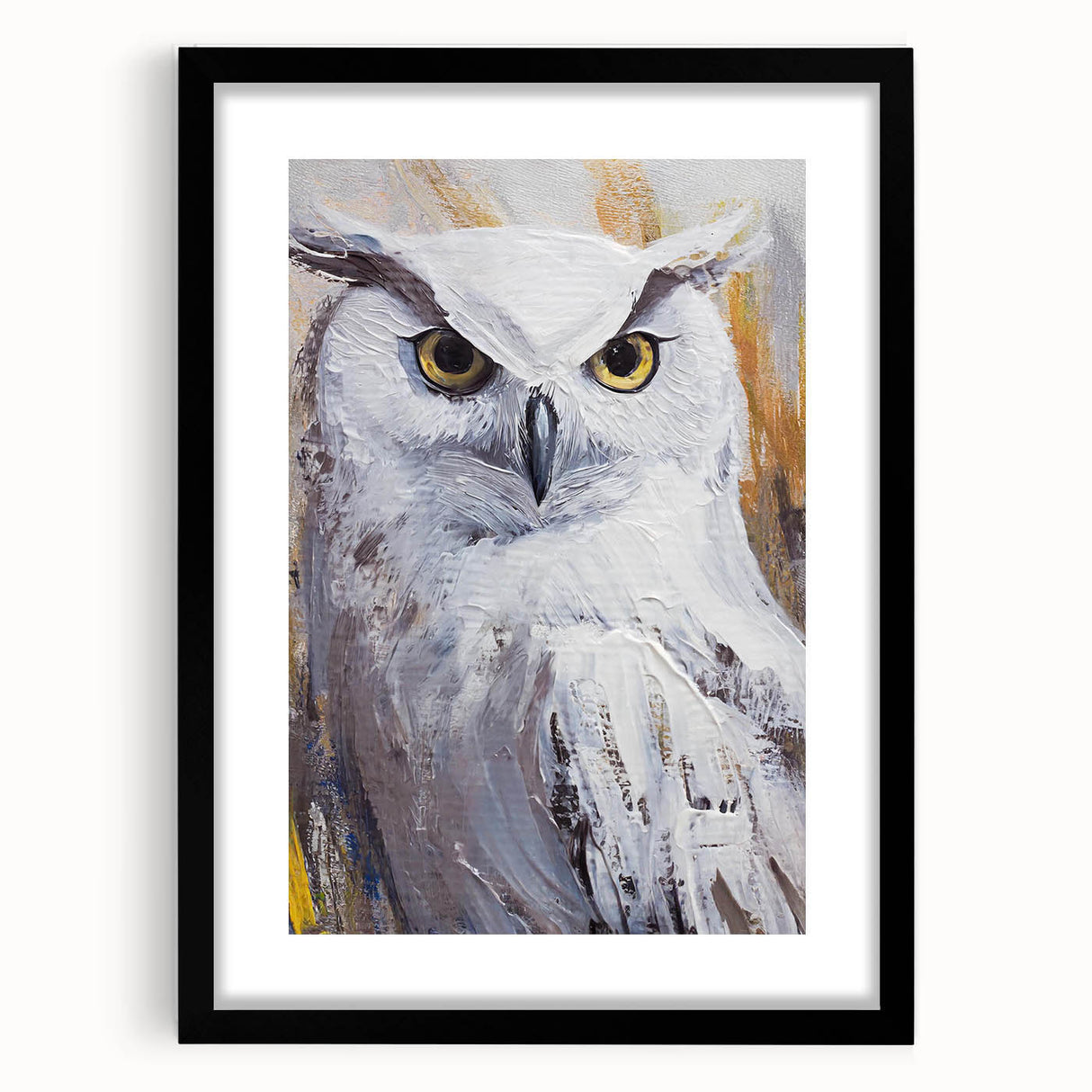 Framed wall art collection showcasing an owl design with a matte black finish, perfect for adding a modern touch to any decor. Ideal for bird lovers and art enthusiasts.
