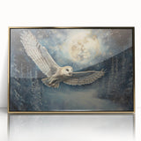 Framed acrylic wall art showcasing a stunning owl design with intricate details and a gold border, perfect for adding a touch of elegance to any modern decor.
