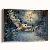 Framed canvas wall art featuring an elegant owl design in gold tones, showcasing intricate details and textures, perfect for modern home decor.
