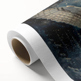 Owl-themed rolled canvas wall art showcasing intricate details and vibrant colors, designed to enhance home decor, packaged securely in a protective tube.