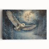 Owl design wall art on stretched canvas with a vibrant background, showcasing intricate details and rich colors, ideal for modern home decor.