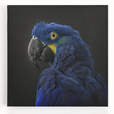 Colorful canvas wall art featuring a vibrant collection of various parrot species in a tropical setting, showcasing detailed feathers and lush greenery. Ideal for nature lovers and home decor enthusiasts.