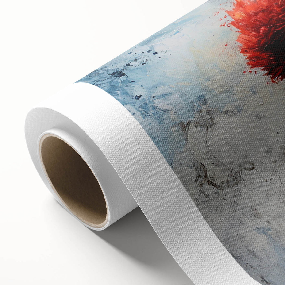 Vibrant rolled canvas showcasing a colorful collection of parrot designs, ideal for bird enthusiasts and home decor, packaged securely for delivery.