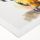 Vibrant rolled canvas artwork showcasing a colorful parrot design, ideal for home decor or tropical-themed spaces, delivered in a protective cardboard tube.