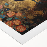 Vibrant rolled canvas showcasing a stunning peacock design, featuring intricate blue and green feathers, perfect for adding a touch of elegance to any room decor.