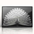 Framed acrylic wall art showcasing an intricate peacock design with vibrant colors, perfect for adding elegance to home decor. Ideal for art enthusiasts and collectors.