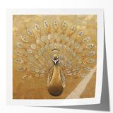 Peacock design wall art collection featuring vibrant colors and intricate detailing, displayed in a glossy finish, perfect for home decor enthusiasts and art lovers.