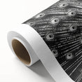 Vibrant rolled canvas showcasing a peacock design with intricate feather details, perfect for home decor or art collection, packaged securely in a cardboard tube.