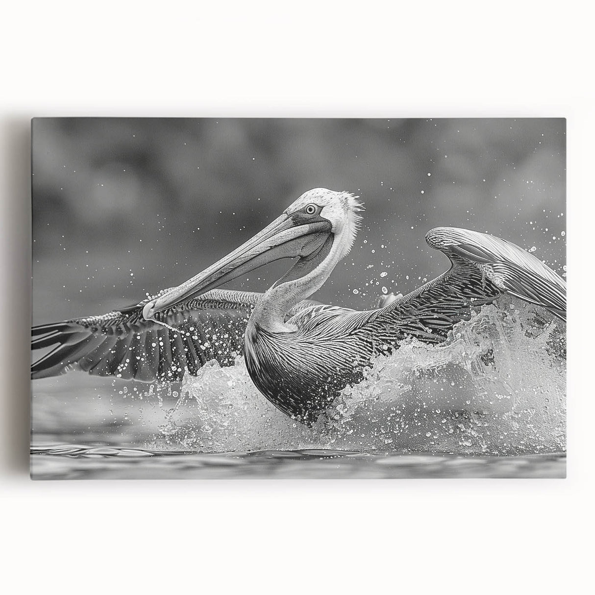 Vibrant pelican wall art collection on stretched canvas, showcasing detailed bird designs in bright colors, perfect for enhancing home decor. Ideal for nature enthusiasts.