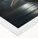 Vibrant rolled canvas artwork showcasing a pelican design, ideal for coastal decor, featuring bold colors and intricate details, packaged securely for delivery.