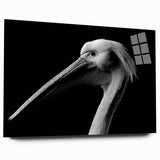 Acrylic wall art showcasing a side view of a colorful pelican design, featuring vibrant hues and intricate details, perfect for coastal-themed decor.