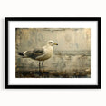 Framed wall art featuring a collection of sea birds in black and white design, elegantly matted, showcasing a stylish home decor accent for bird lovers.