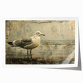 Colorful sea birds wall art print showcasing a vibrant design with various bird species against a serene blue ocean background, perfect for coastal decor enthusiasts.