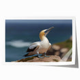 Colorful wall art print showcasing a collection of vibrant sea birds in flight over a serene ocean backdrop, ideal for coastal-themed decor. The design features intricate details that highlight the beauty of marine life, making it a perfect addition to any art collection.