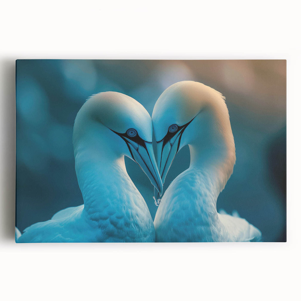 Colorful stretched canvas wall art featuring a vibrant design of various sea birds in a coastal setting, perfect for enhancing home decor and bringing nature indoors.