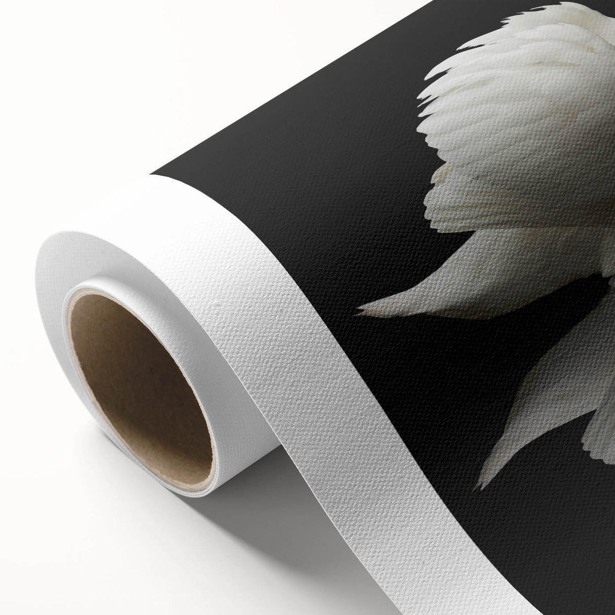 Elegant rolled canvas wall art showcasing a serene swan design, ideal for home decor. The artwork features soft color tones and a textured finish, enhancing any living space's aesthetic. Perfect for nature lovers and contemporary art enthusiasts.