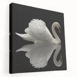 Stretched canvas wall art featuring a serene swan design in soft pastel colors, showcasing graceful lines and elegant details, perfect for home decor.