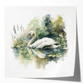 Elegant wall art showcasing a graceful swan design, printed on glossy canvas with vibrant colors. Ideal for enhancing home decor in living rooms or offices.