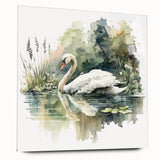 Swan design wall art collection displayed from the side, featuring acrylic glass for a sleek finish, perfect for modern home decor. The artwork's vibrant colors enhance any space, making it an eye-catching focal point.