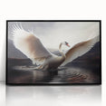 Framed wall art featuring an elegant swan design, showcased in black acrylic, perfect for modern home decor. Ideal for nature lovers and art enthusiasts.