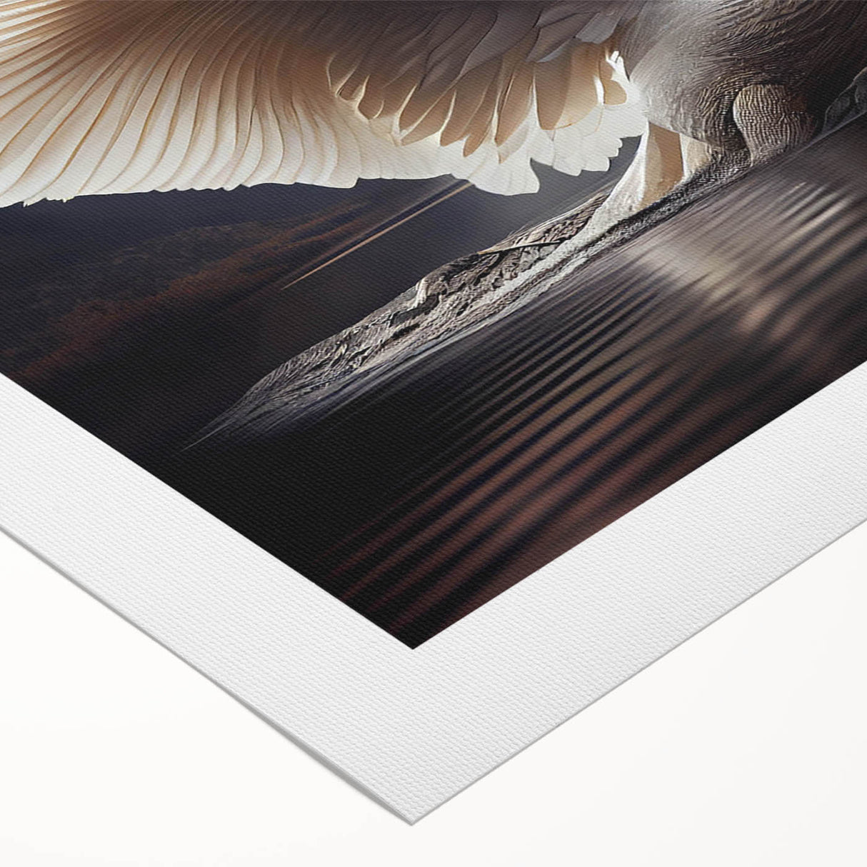 Stylish rolled canvas featuring a serene swan design, perfect for home decor, showcasing soft pastel colors and elegant details, ideal for nature-themed interiors.