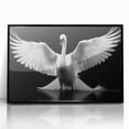 Framed wall art showcasing elegant swan designs in black and white acrylic, perfect for modern decor. Ideal for adding sophistication to living spaces.