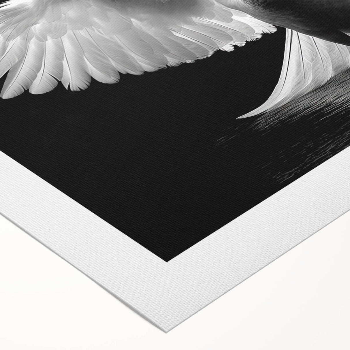 Swan-themed rolled canvas wall art design showcasing elegant white swans on a serene blue background, perfect for enhancing home decor with a touch of nature.