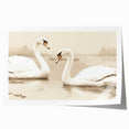Elegant rolled print of a swan design wall art, showcasing soft pastel colors and intricate details, ideal for adding a touch of sophistication to any decor.