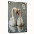 Swan design wall art collection displayed in a side view, featuring vibrant colors and intricate details, mounted with pins for an elegant presentation. Ideal for modern home decor.