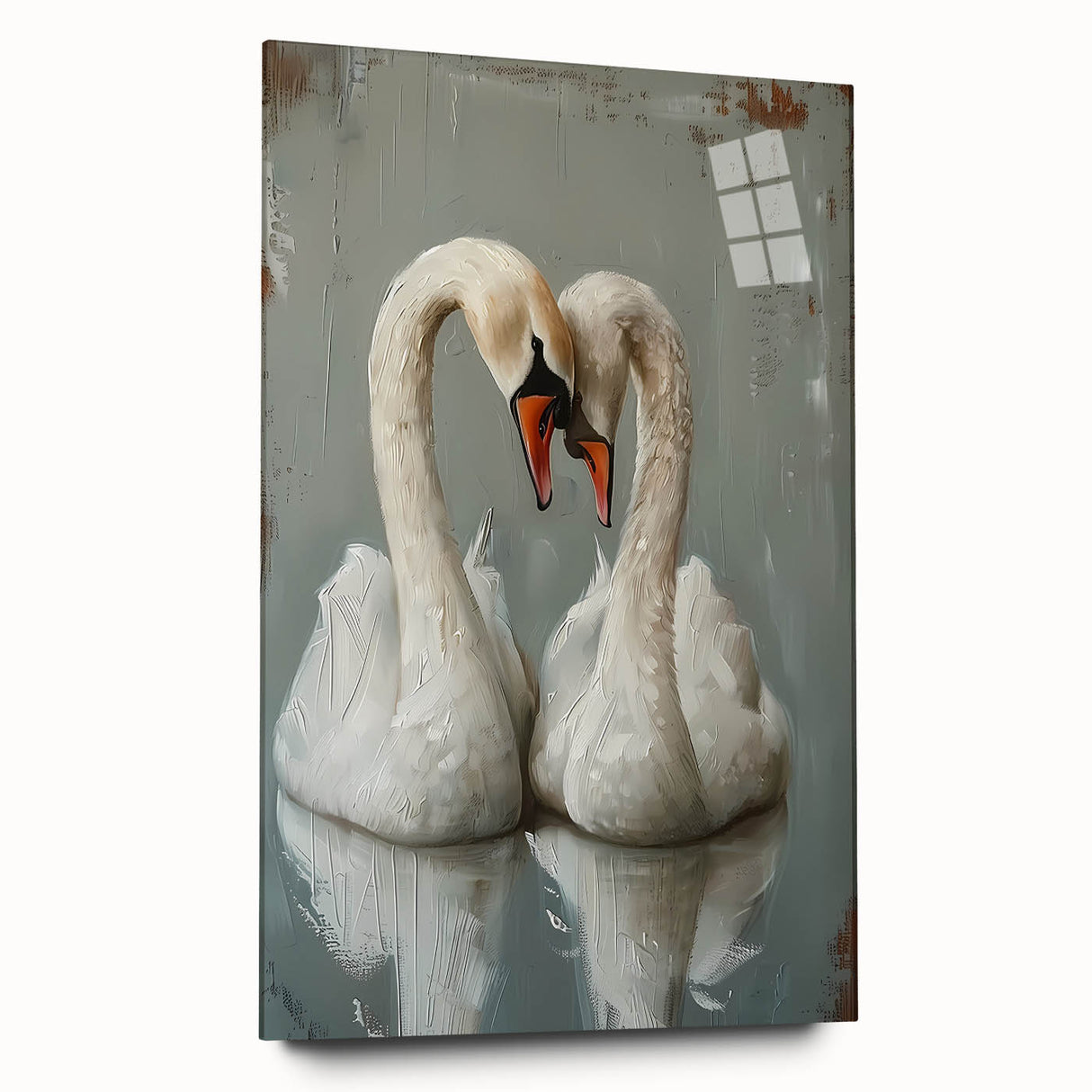 Elegant wall art collection showcasing a side view of a swan design printed on acrylic glass, highlighting vibrant colors and intricate details, perfect for modern home decor.