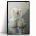 Framed wall art collection featuring a graceful swan design on a black background, showcasing elegant curves and intricate details, perfect for modern home decor.