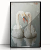Framed wall art collection featuring a graceful swan design on a black background, showcasing elegant curves and intricate details, perfect for modern home decor.