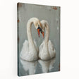 Elegant stretched canvas wall art featuring a serene swan design in a tranquil setting, showcasing soft pastel colors and intricate details, ideal for home decor.