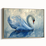 Framed wall art showcasing a serene swan design with a gold border, adding elegance to any decor. Ideal for nature lovers, it combines beauty and sophistication.